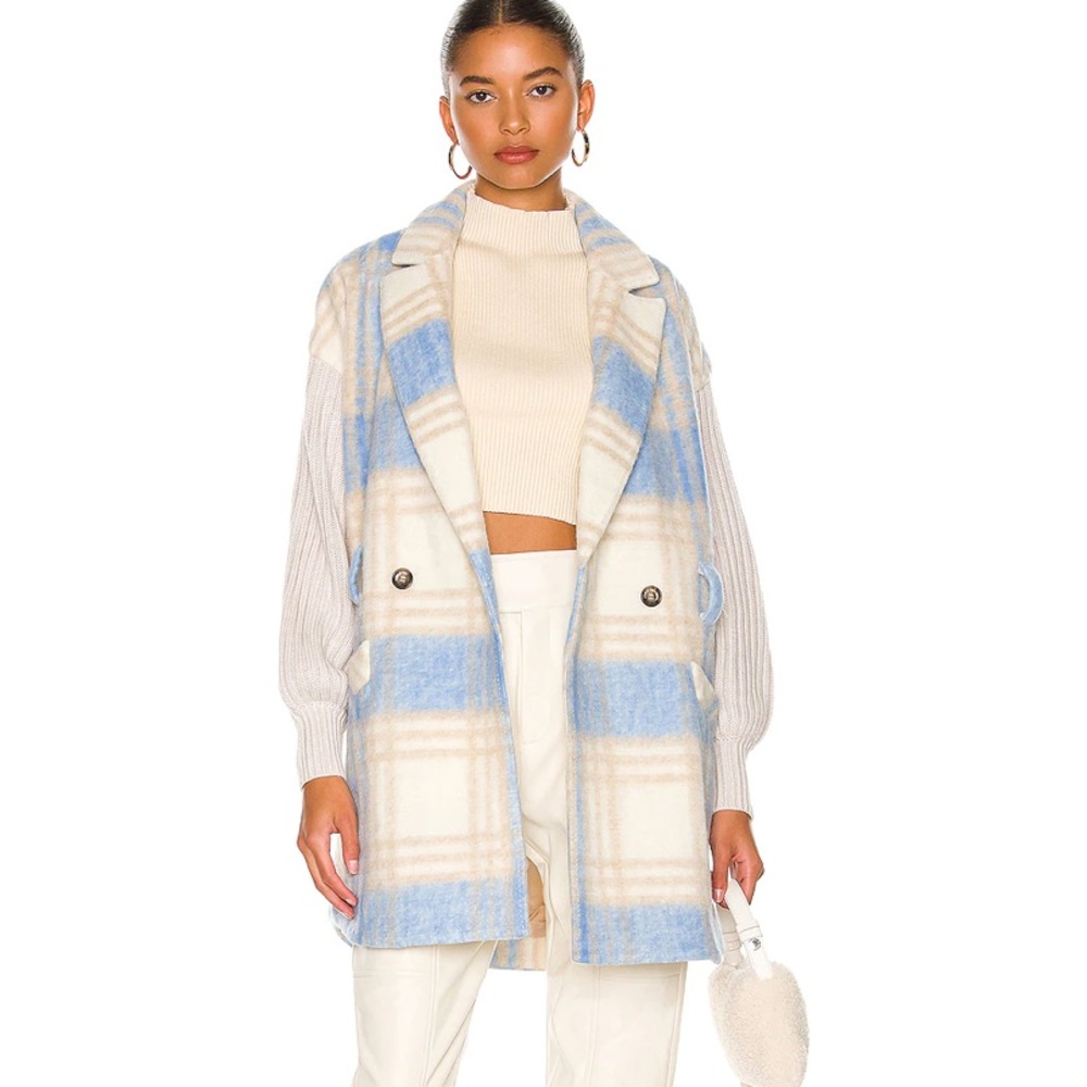 Aretha Coat in Glacier Blue & Oatmeal Multi
Cinq a Sept